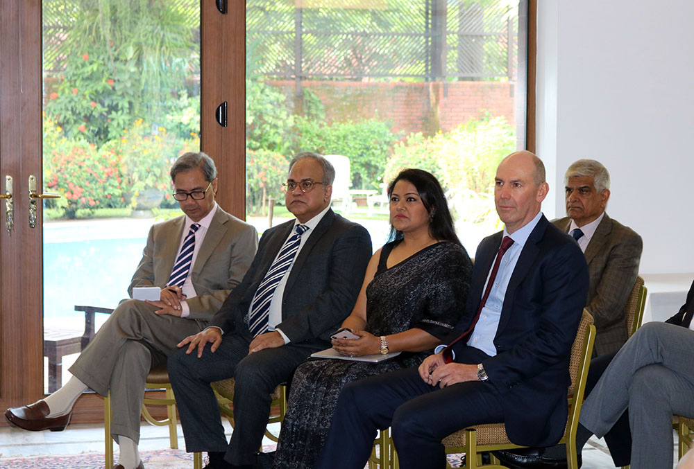 Business professionals discussing